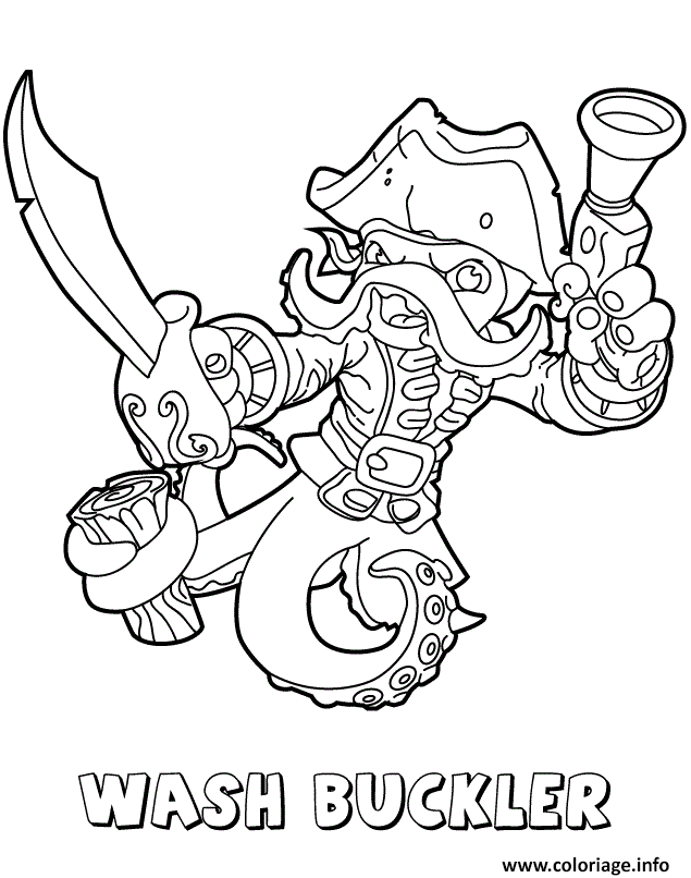 Dessin skylanders swap force water first edition wash buckler Coloriage Gratuit à Imprimer