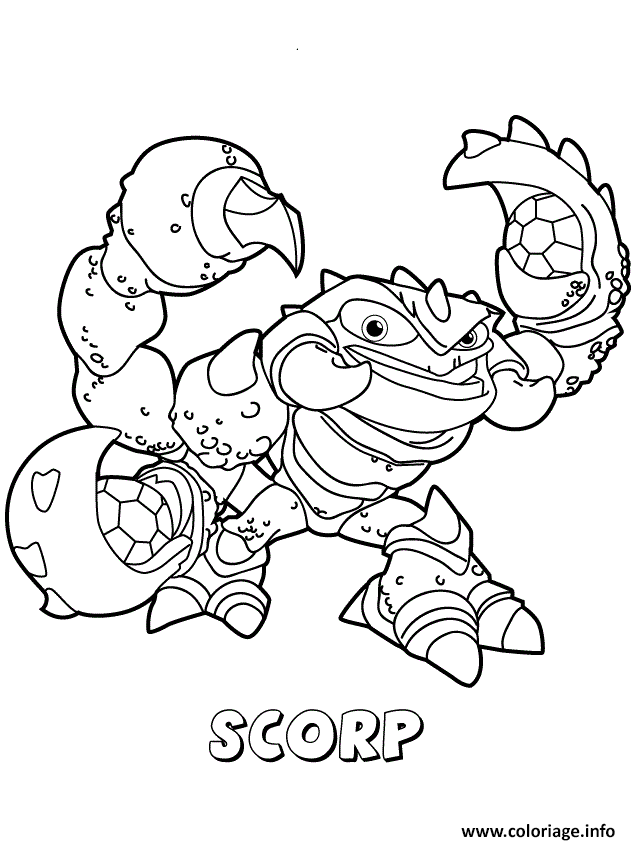 Dessin skylanders swap force scorp Coloriage Gratuit à Imprimer