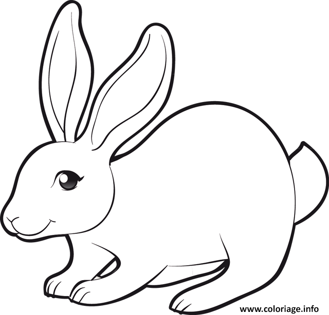 Dessin lapin beau sourire Coloriage Gratuit à Imprimer