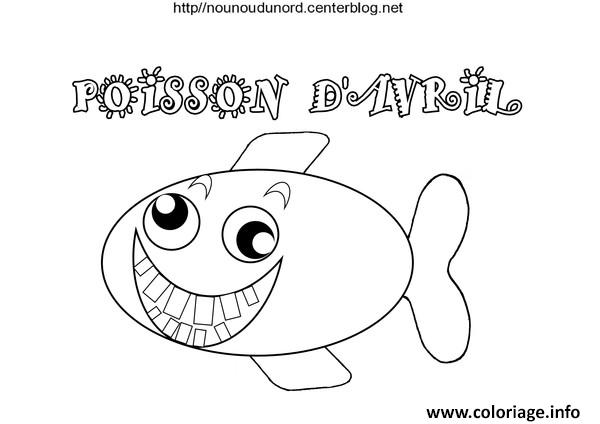 Dessin poisson davril souriant Coloriage Gratuit à Imprimer