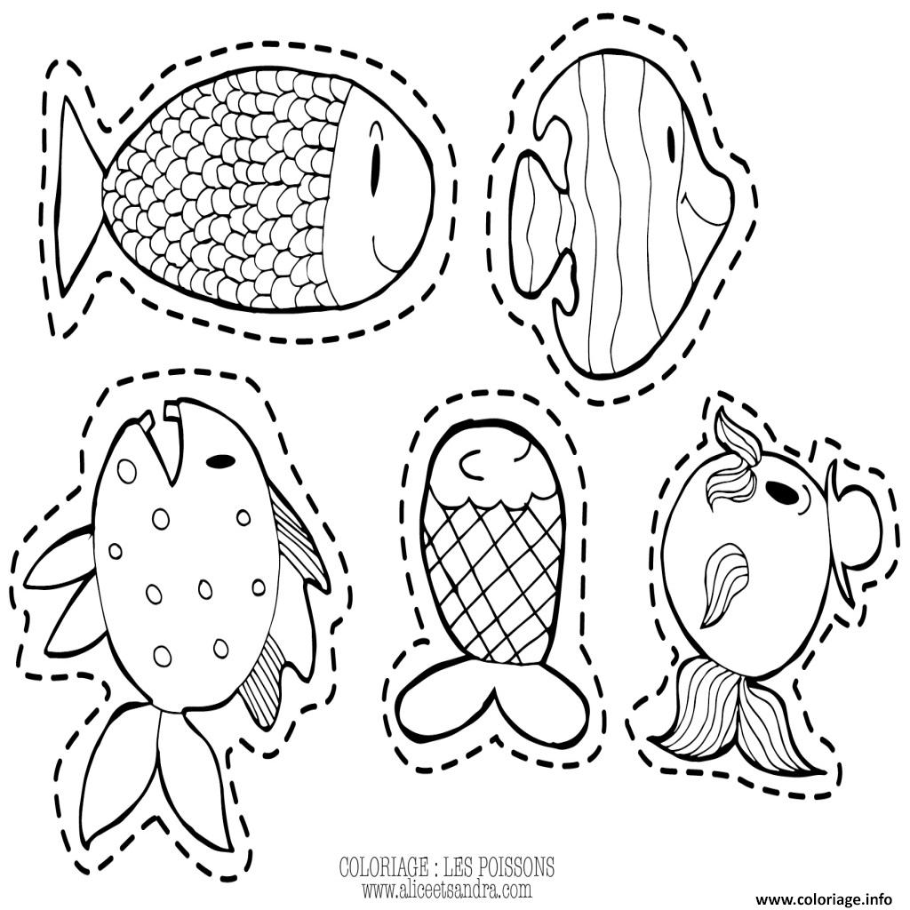 Coloriage poisson davril a decouper - JeColorie.com