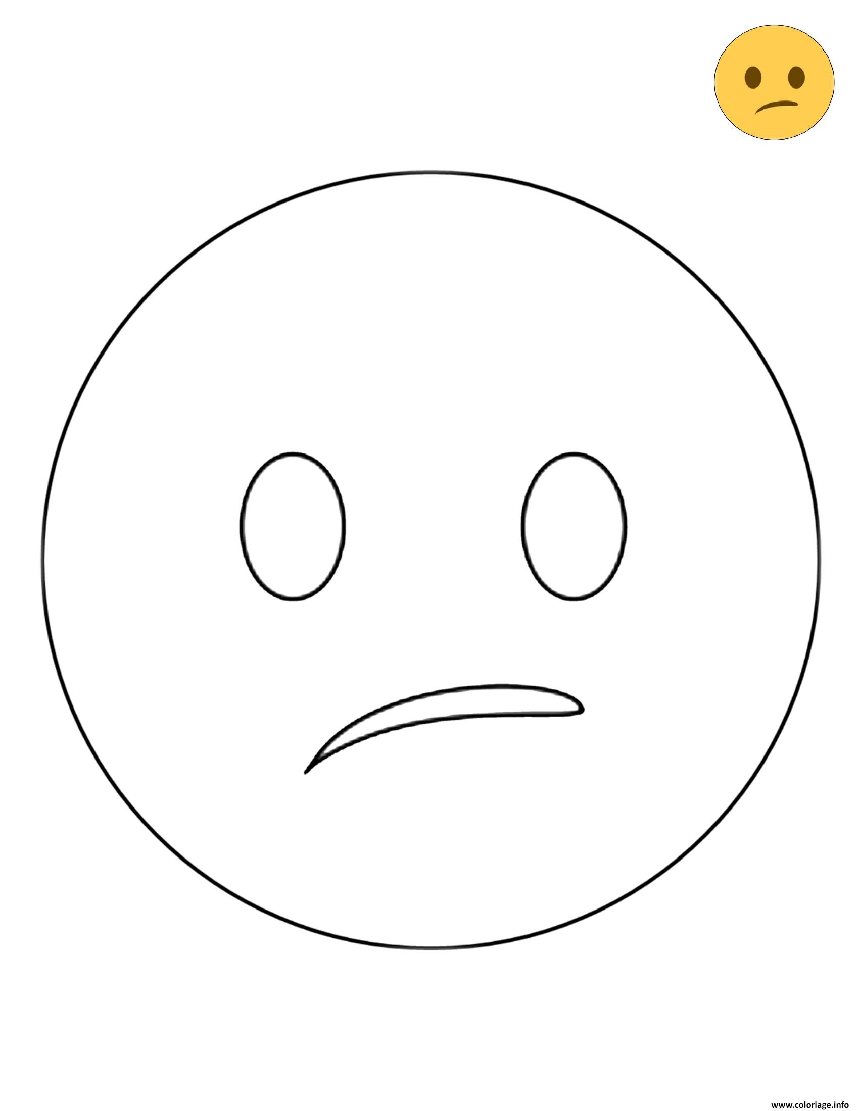 Dessin Twitter Confused Face Emoji Coloriage Gratuit à Imprimer