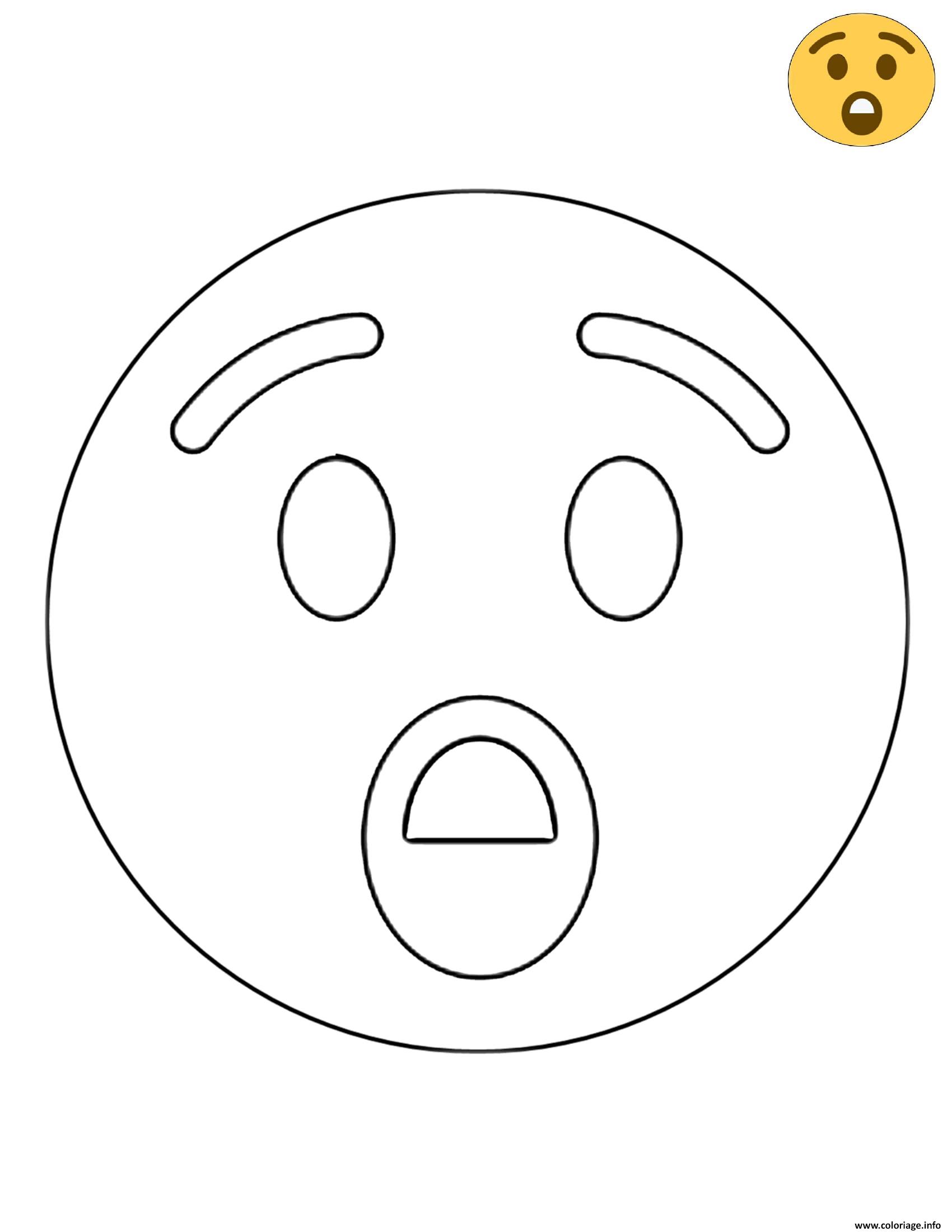 Dessin Twitter Surprise Emoji Emoji Coloriage Gratuit à Imprimer