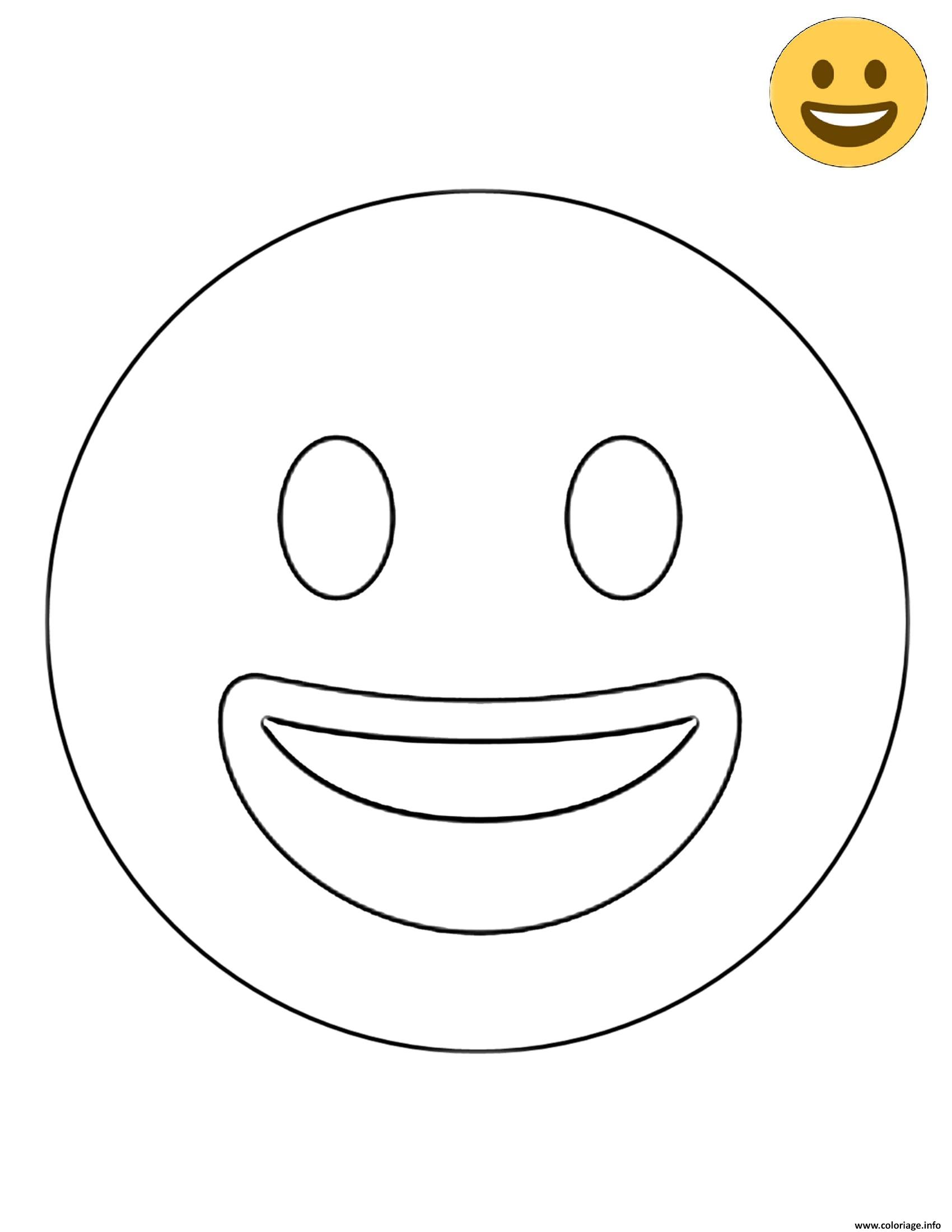 Dessin Twitter Smiling Face Emoji Coloriage Gratuit à Imprimer