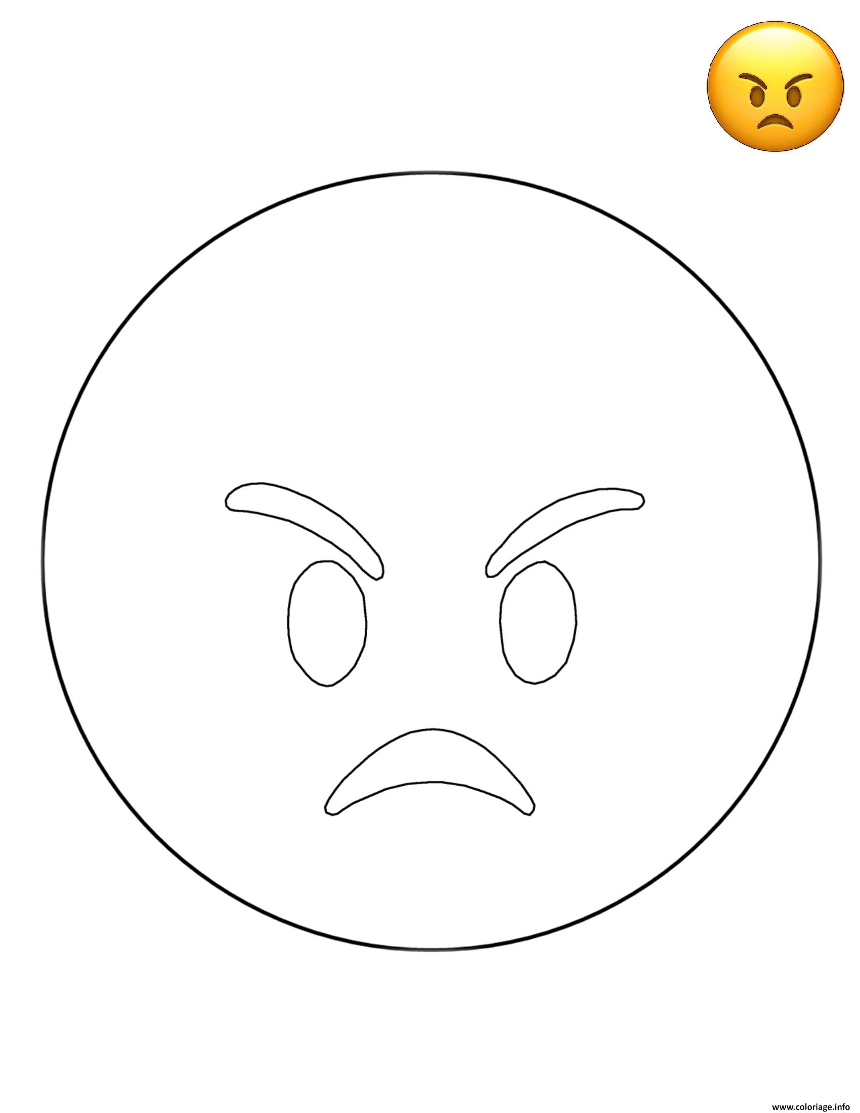 Dessin Emoji Angry Smiley Coloriage Gratuit à Imprimer
