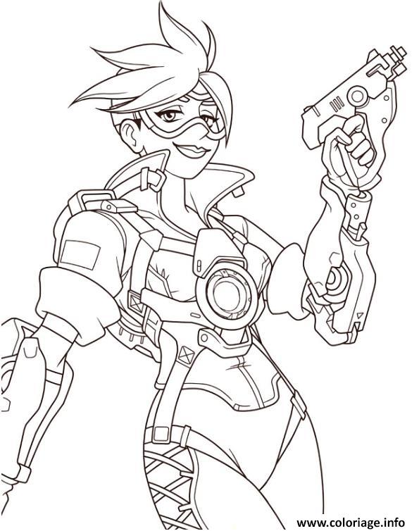 Download Coloriage Overwatch Tracer Avec Un Fusil Dessin Overwatch ...