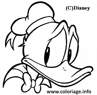 Dessin tete de Donald Disney Coloriage Gratuit à Imprimer