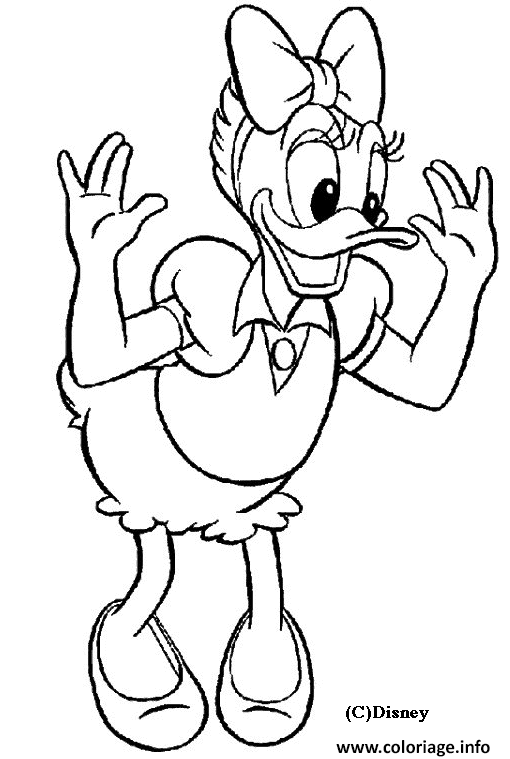 Dessin Daisy la fiancee de Donald Disney Coloriage Gratuit à Imprimer
