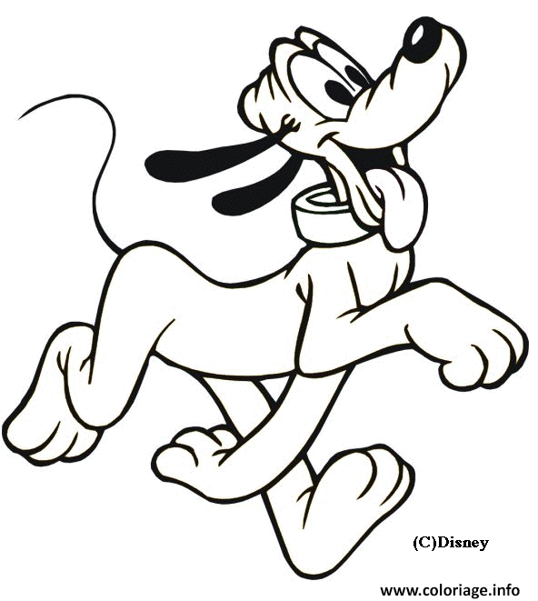 Dessin pluto se ballade disney Coloriage Gratuit à Imprimer