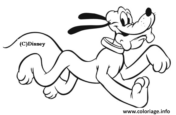 Dessin pluto tient un os disney Coloriage Gratuit à Imprimer