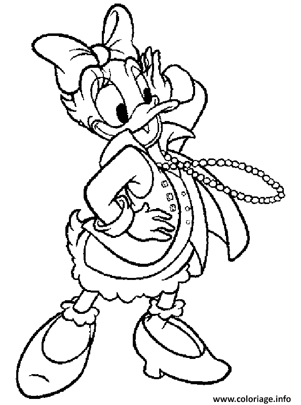 Dessin Daisy Duck disney Coloriage Gratuit à Imprimer