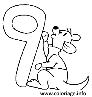 Dessin Le chiffre 9 est plus grand que Petit Gourou Coloriage Gratuit à Imprimer