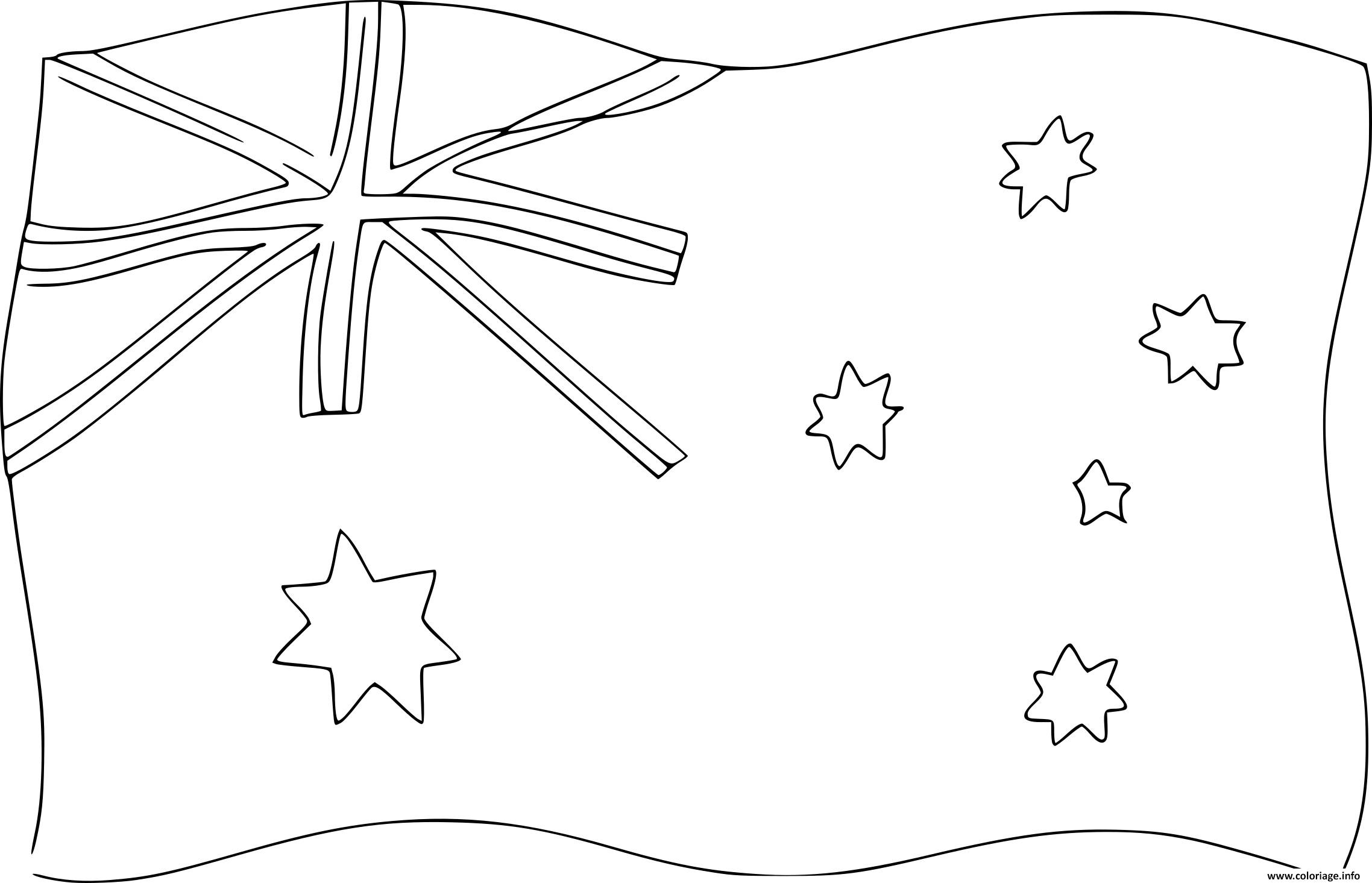 Dessin drapeau pays australie Coloriage Gratuit à Imprimer