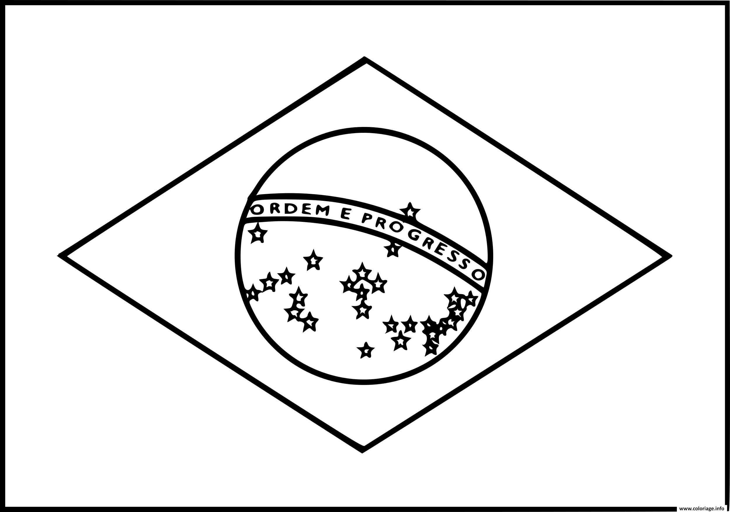 Coloriage drapeau bresil