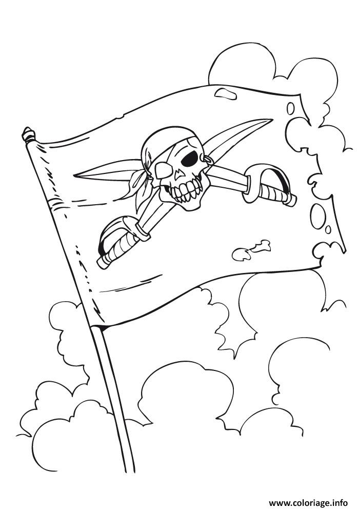 Dessin drapeau pirate Coloriage Gratuit à Imprimer