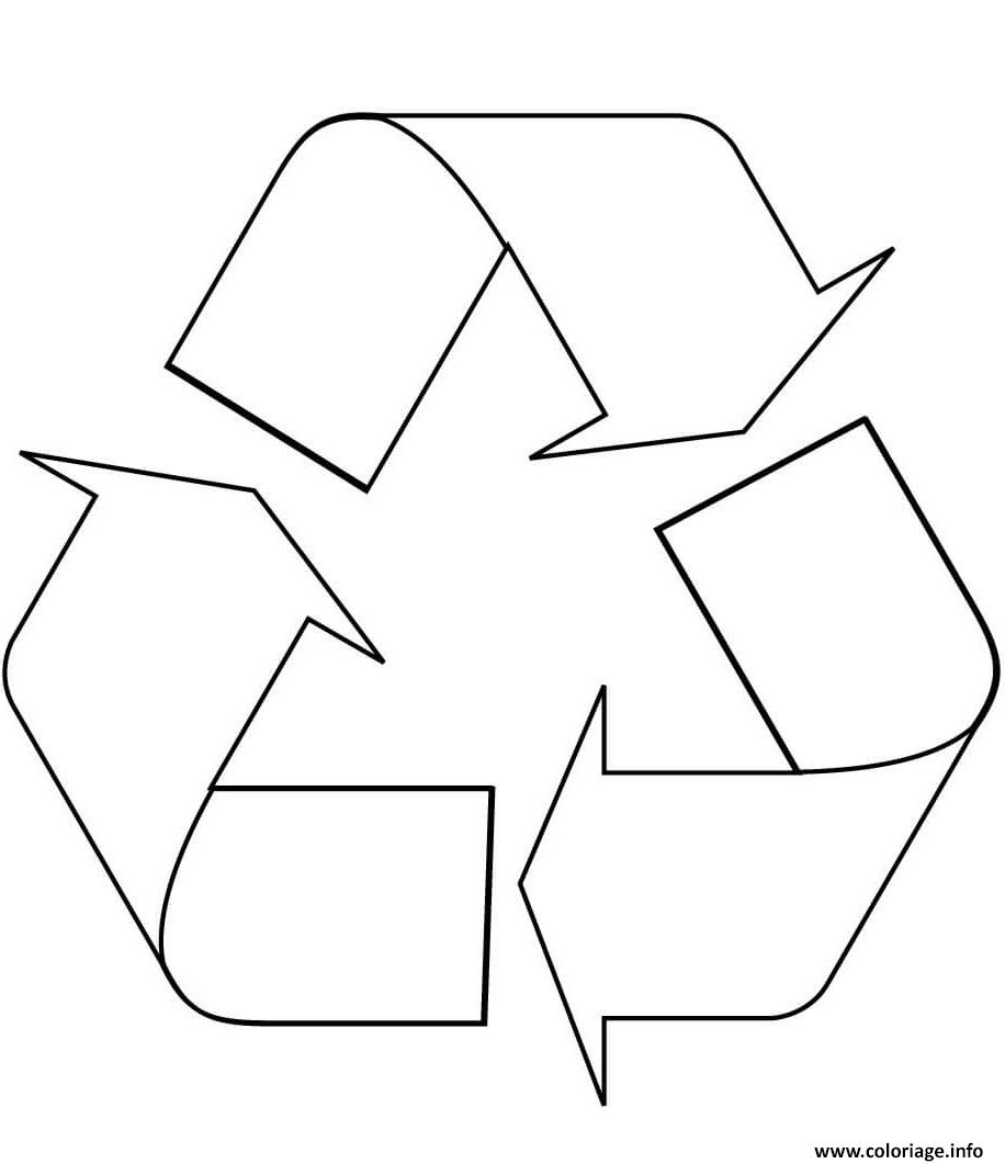 Dessin logo recyclage Coloriage Gratuit à Imprimer