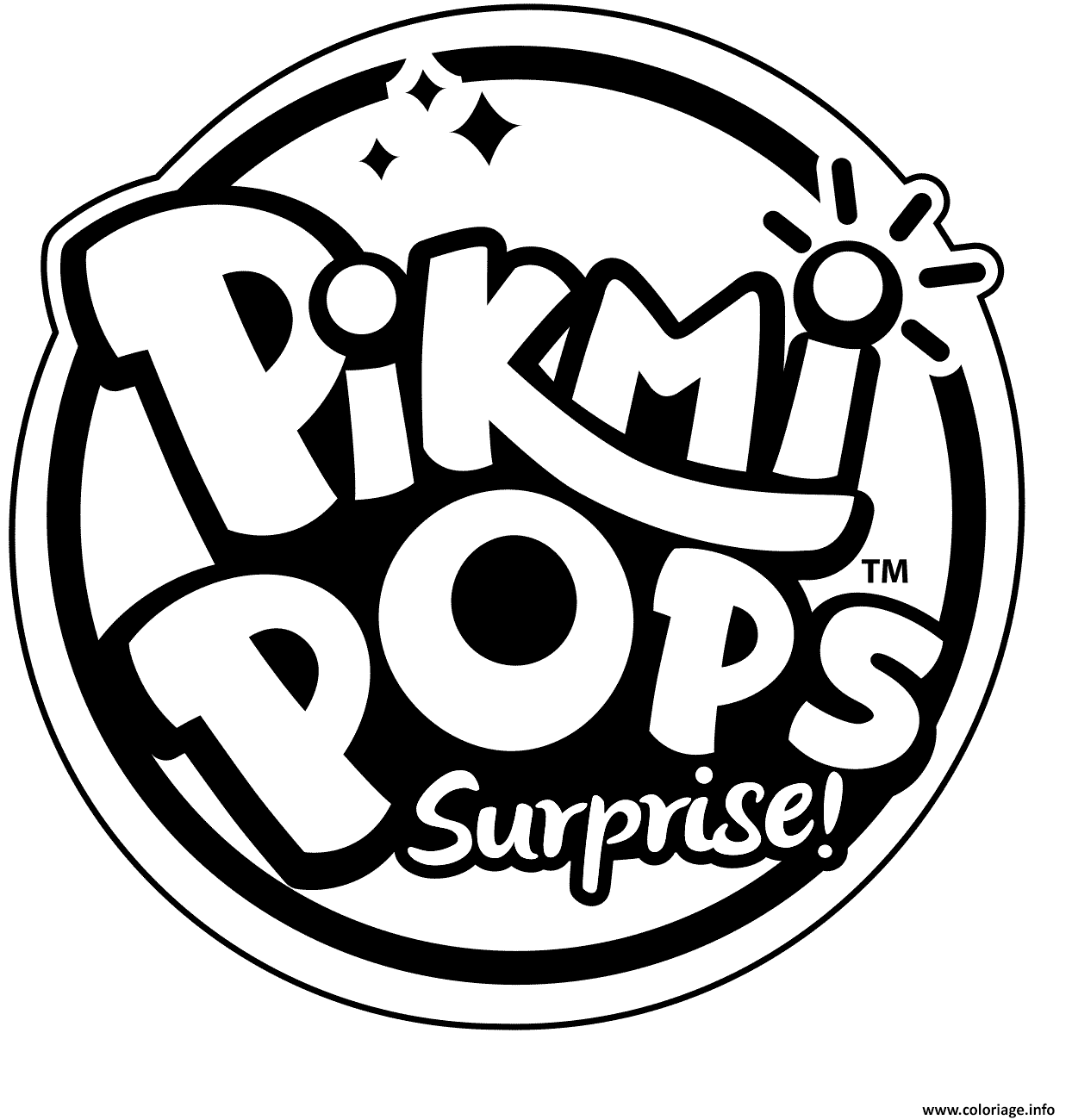 Dessin Pikmi Pops Logo to Color Coloriage Gratuit à Imprimer