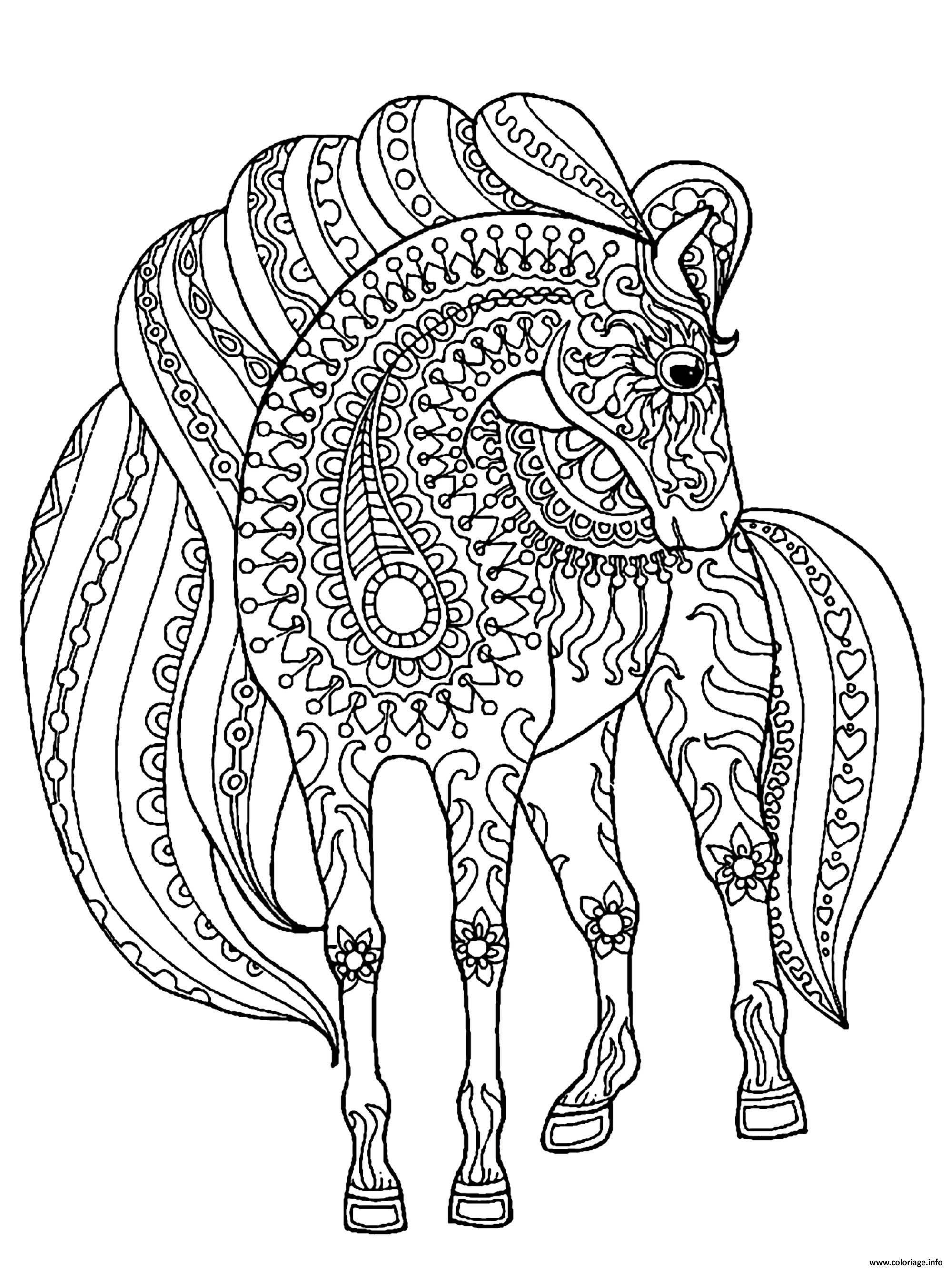 Coloriage Mandala Cheval A Imprimer Gratuit