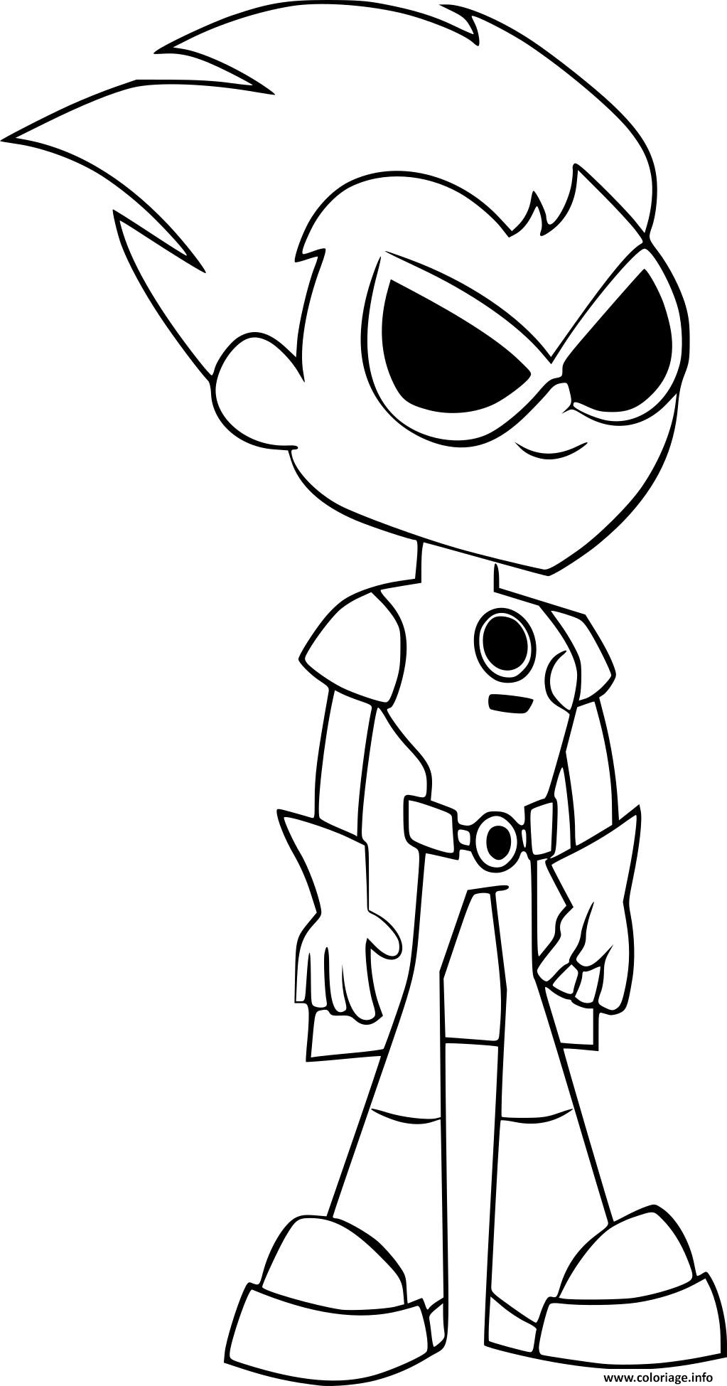 Dessin robin teen titans go Coloriage Gratuit à Imprimer