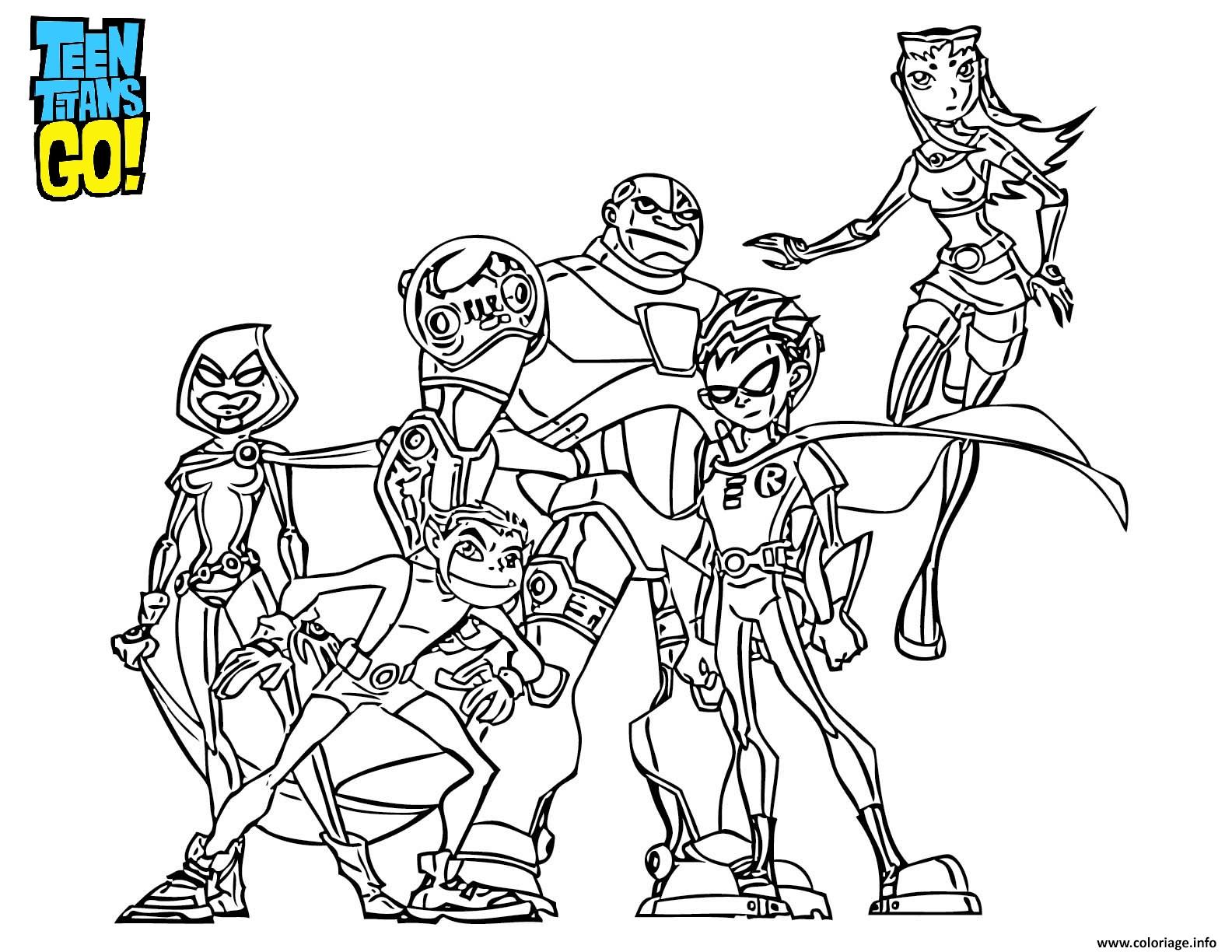 Dessin teen titans go adulte Coloriage Gratuit à Imprimer