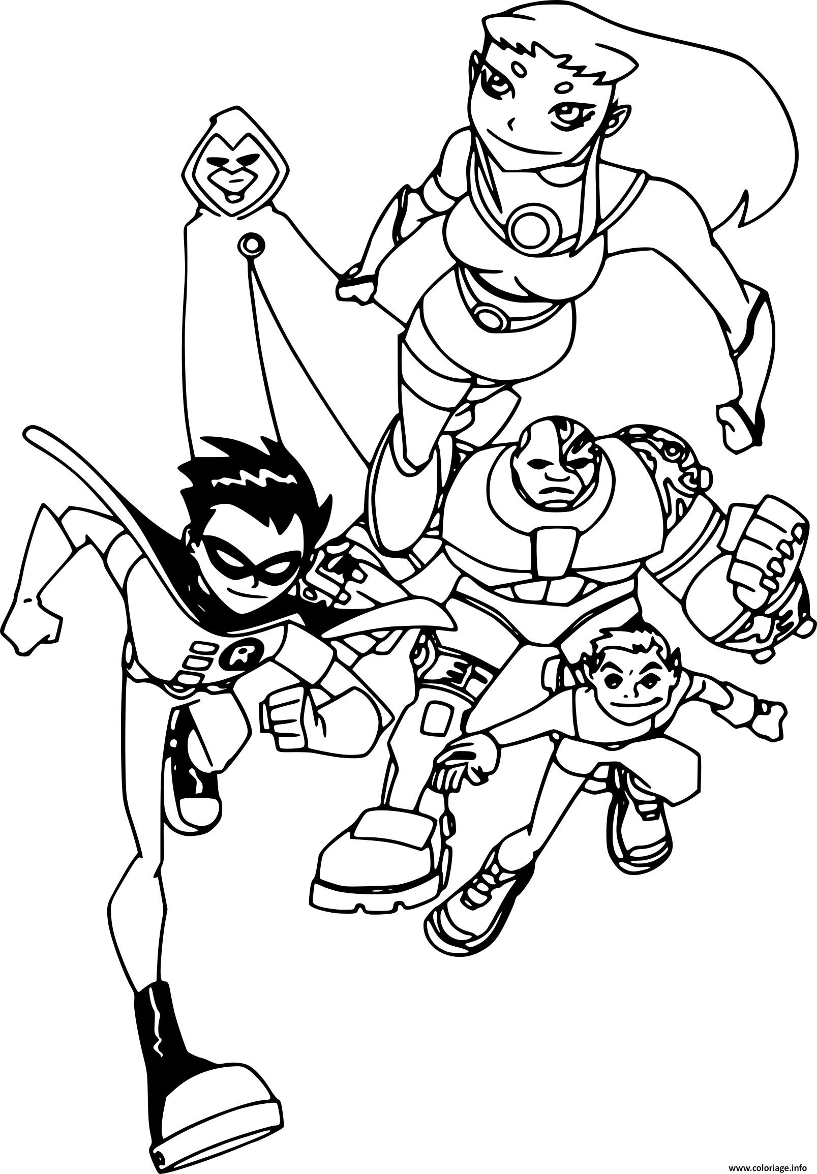 Dessin teen titans les jeunes titans Coloriage Gratuit à Imprimer