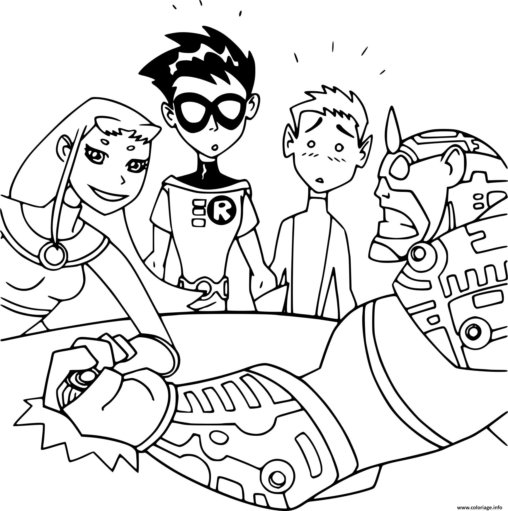 Dessin bras de fer teen titans go Coloriage Gratuit à Imprimer