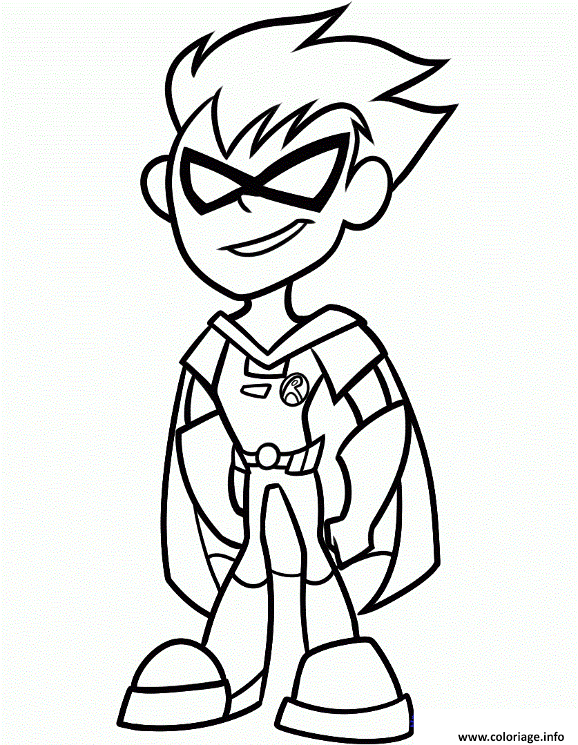 Dessin dessin robin from teen titans go Coloriage Gratuit à Imprimer