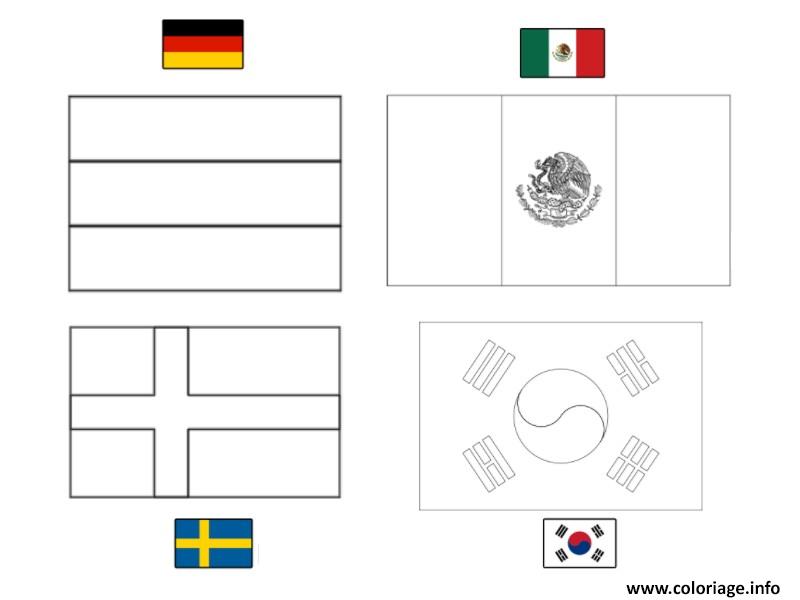 Dessin fifa coupe du monde 2018 Groupe F MExique Suede Coree du sud Coloriage Gratuit à Imprimer