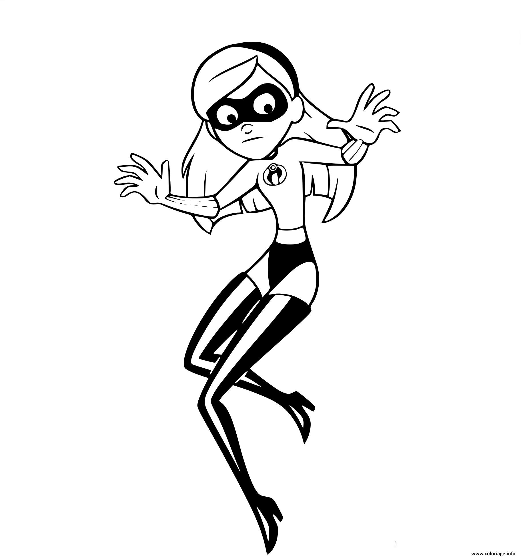 Dessin elastigirl violette les indestructibles Coloriage Gratuit à Imprimer