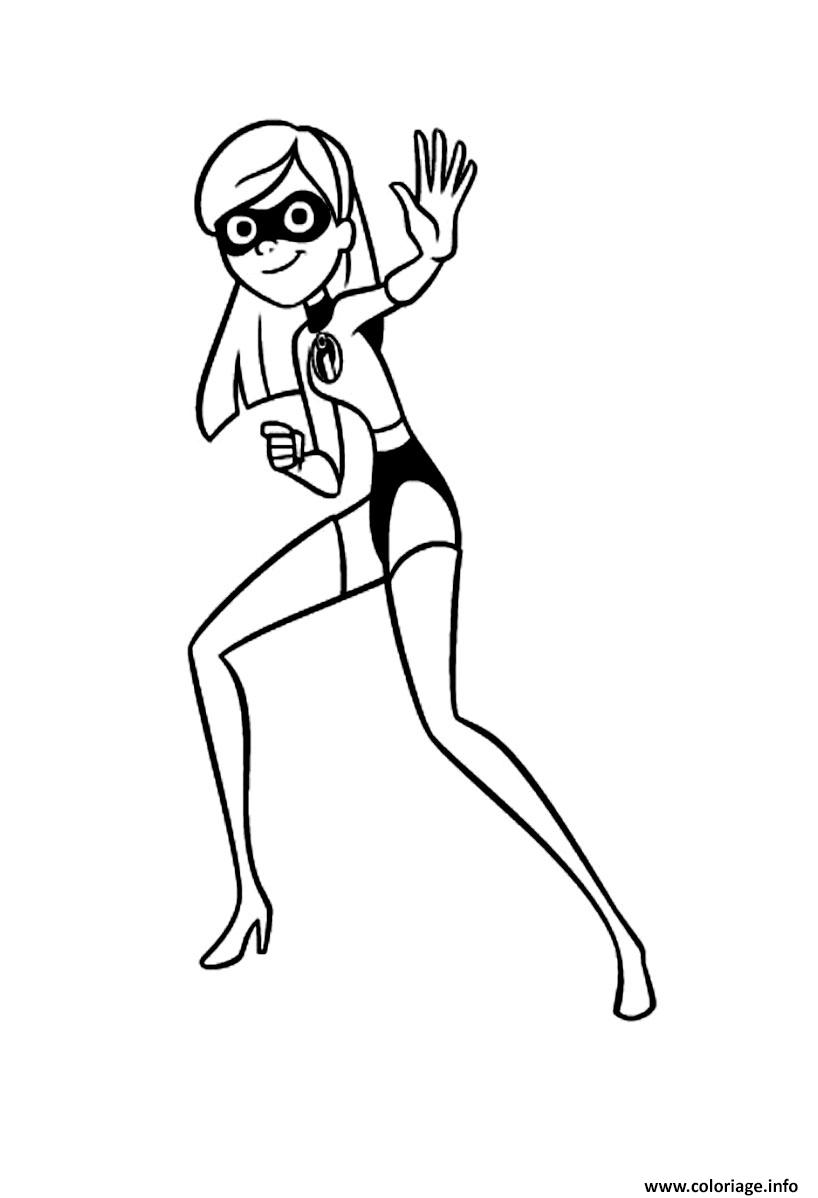 Dessin les indestructibles disney elastigirl Coloriage Gratuit à Imprimer