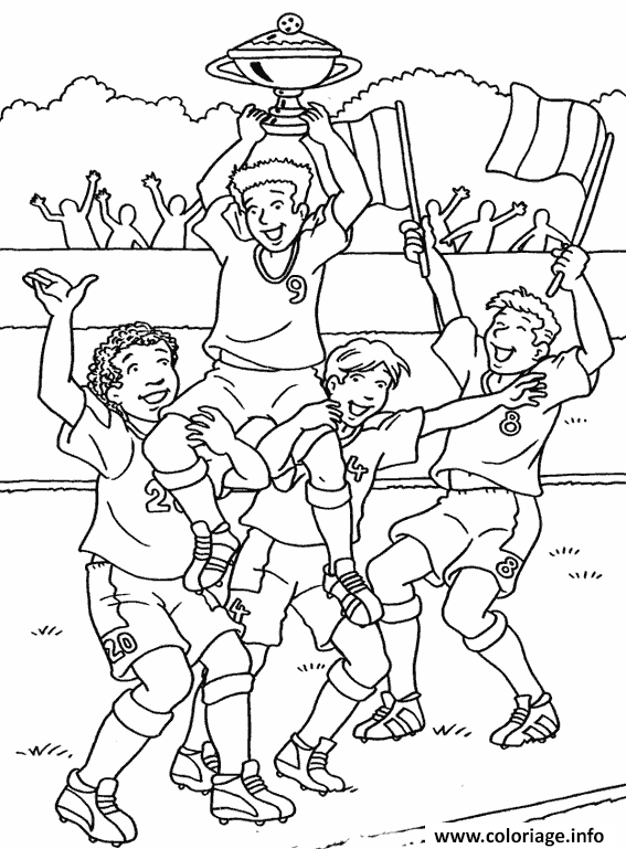 Dessin sport foot equipe victoire Coloriage Gratuit à Imprimer