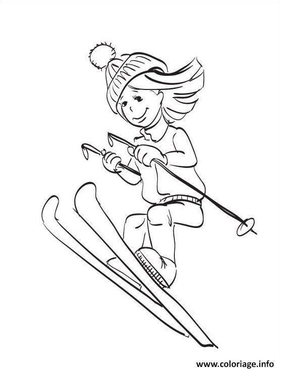 Dessin sport hiver ski Coloriage Gratuit à Imprimer