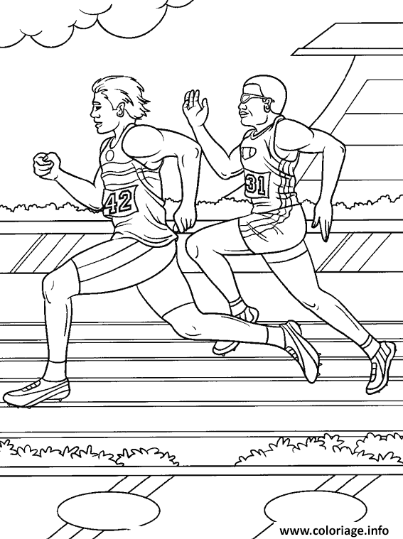 Dessin sport course Coloriage Gratuit à Imprimer