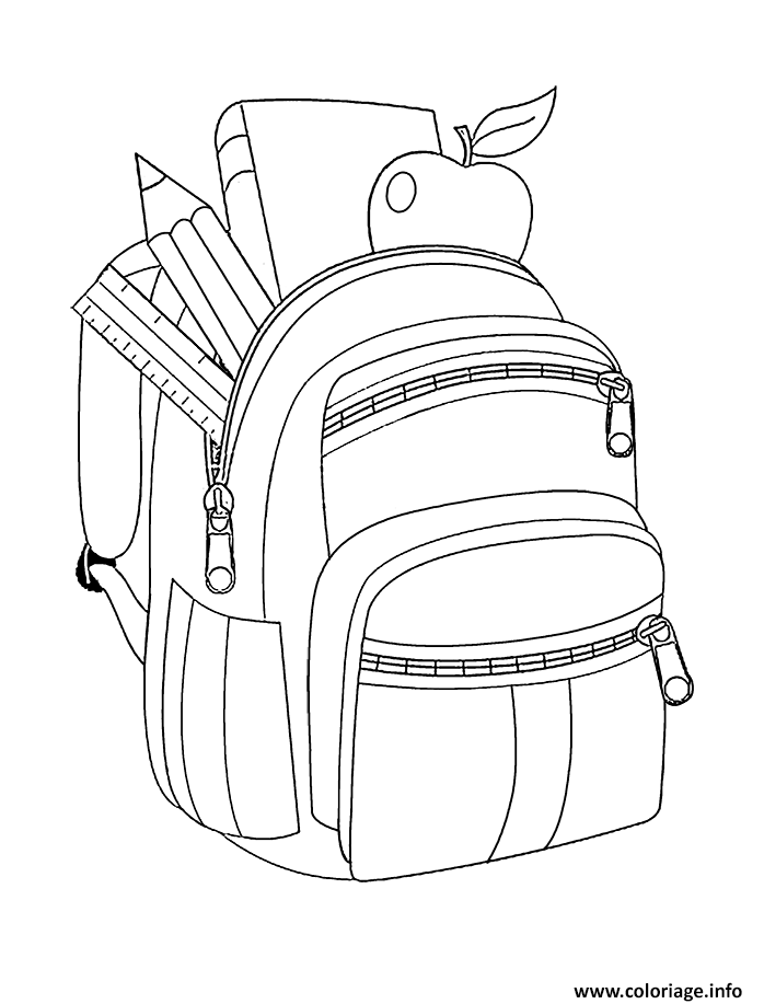 Coloriage Sac A Dos Pour La Rentree Scolaire Dessin Ecole imprimer