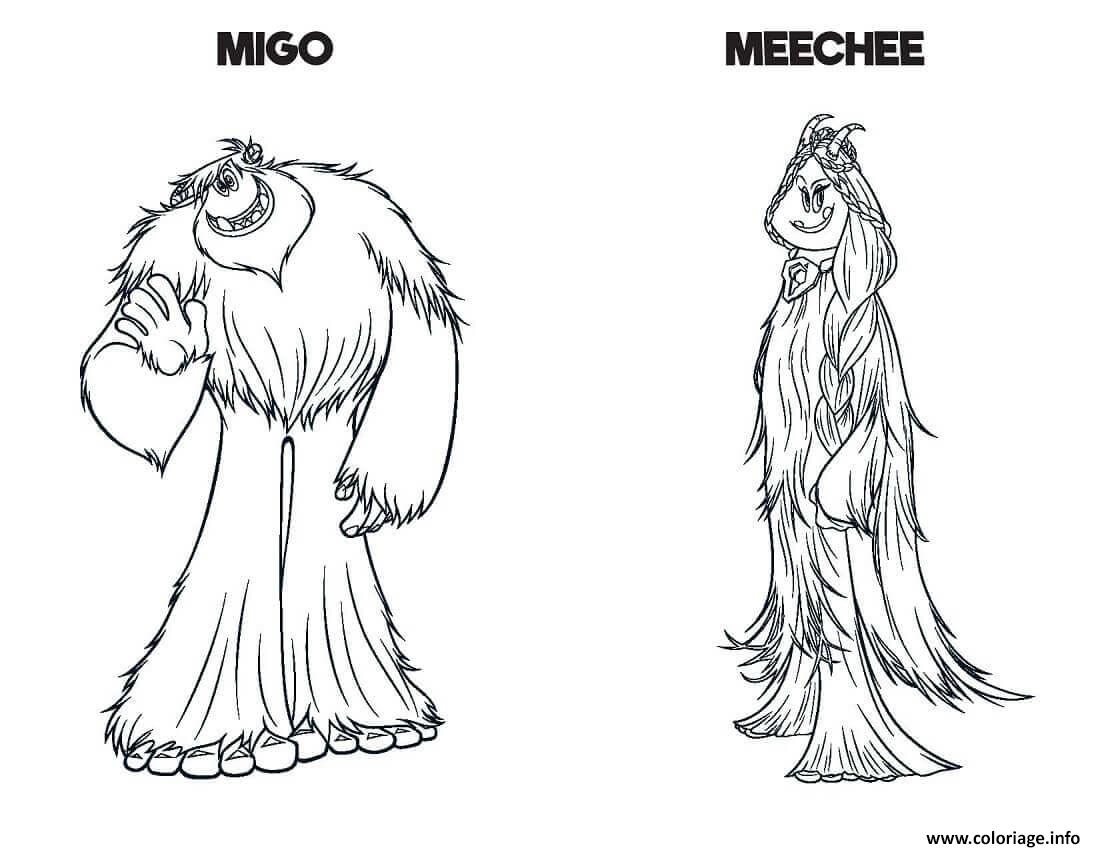 Dessin yeti et compagnie Film Migo Meechee Coloriage Gratuit à Imprimer