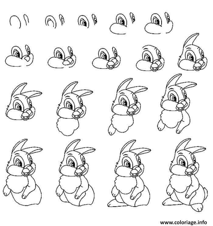 Dessin dessin facile lapin Coloriage Gratuit à Imprimer