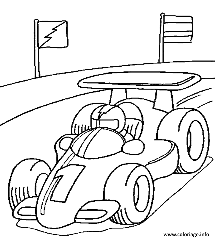 Coloriage Pilote De Voiture Formule 1 Dessin Voiture De Course à imprimer