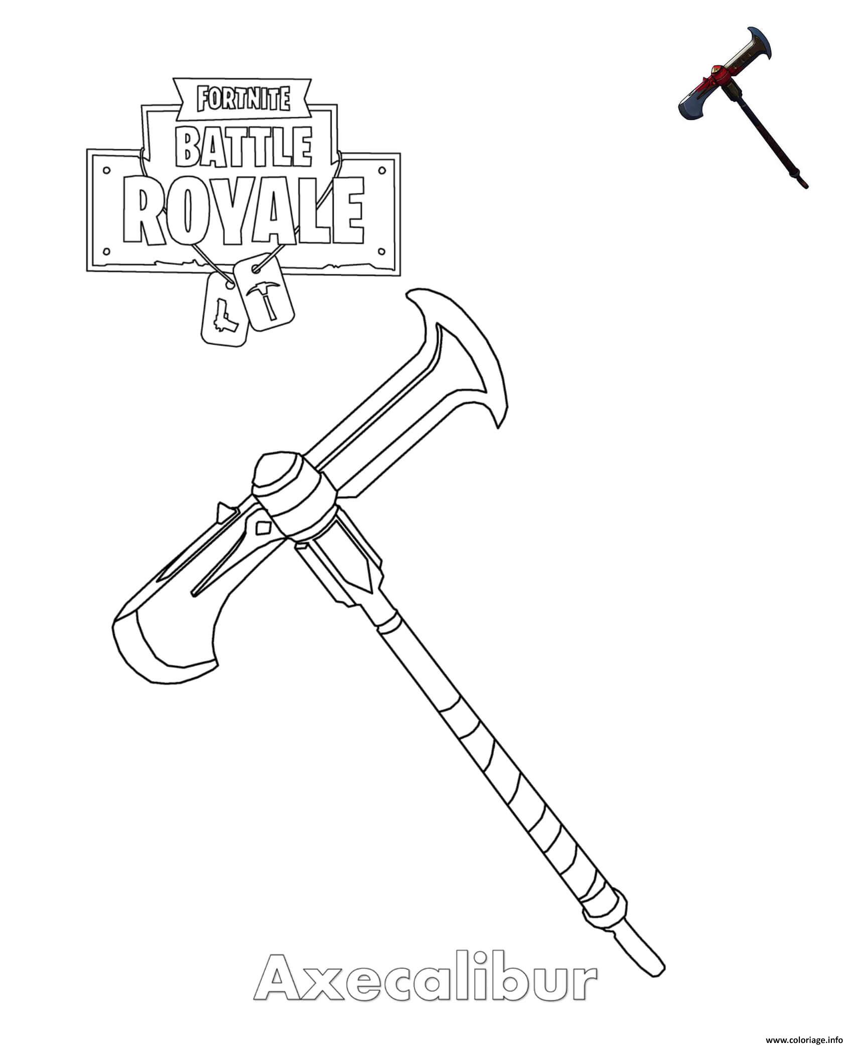 Dessin Axecalibur Fortnite Item Coloriage Gratuit à Imprimer