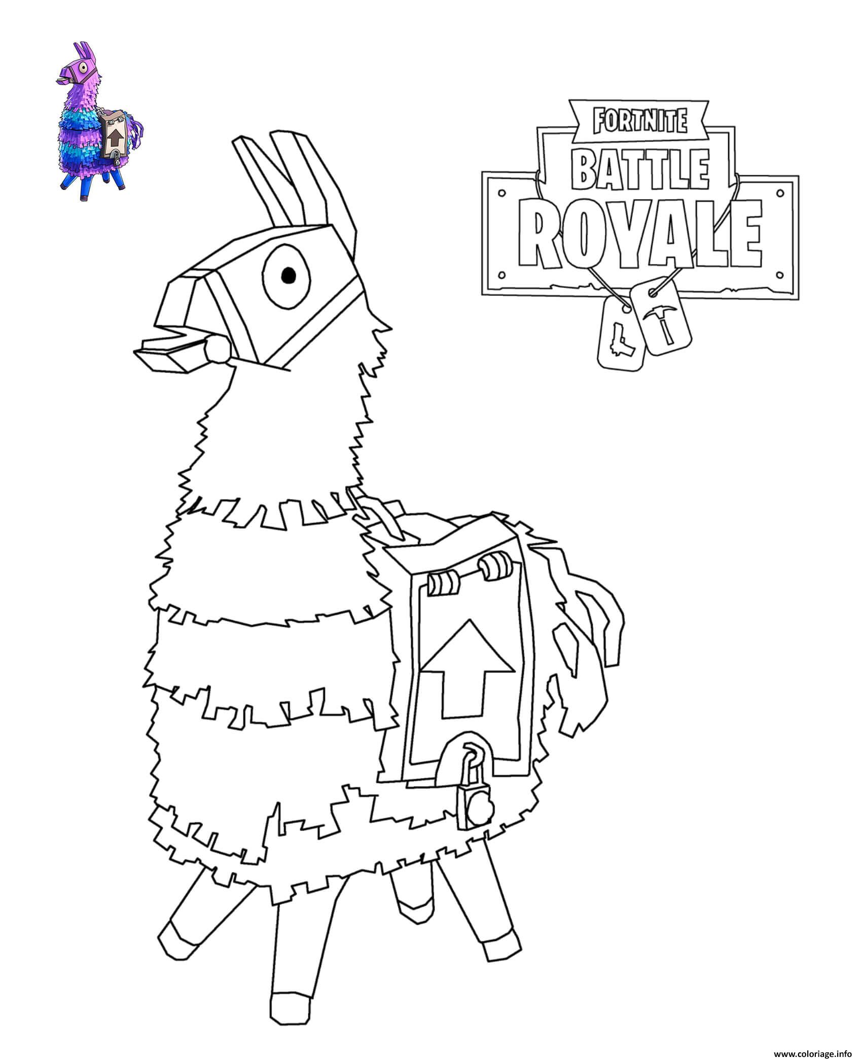 Coloriage Llama Fortnite dessin