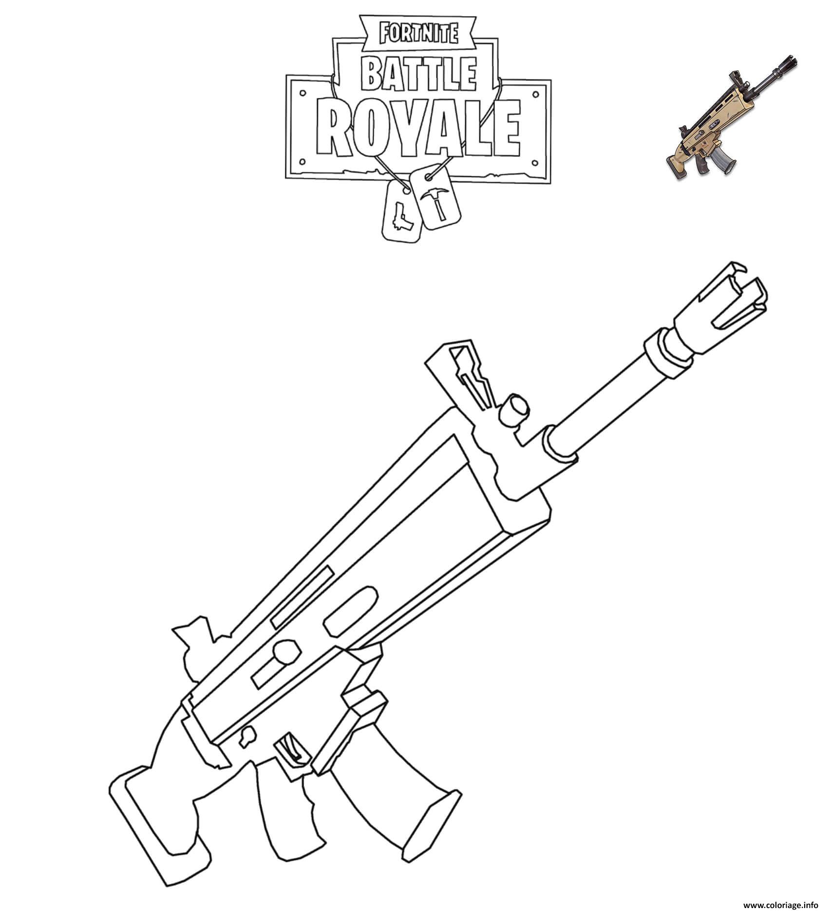 Dessin Fortnite SCAR Coloriage Gratuit à Imprimer