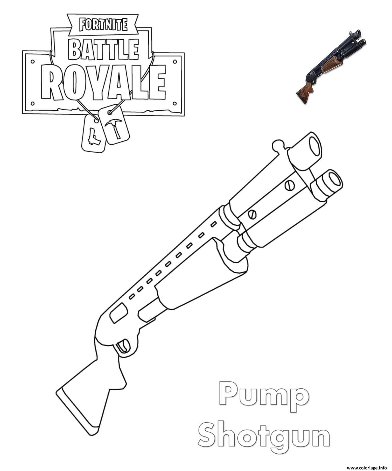 Shotgun Kleurplaat Coloriage Shotgun Fortnite Dessin  kleurplatenl.com