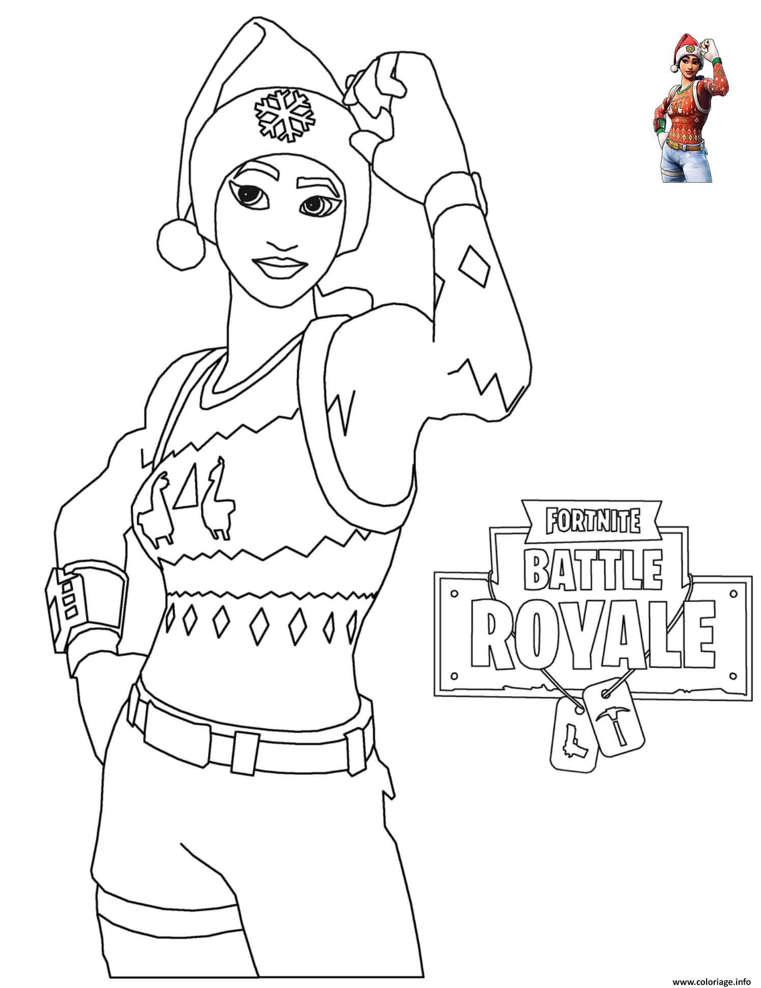 Dessin Fortnite Christmas Coloriage Gratuit à Imprimer