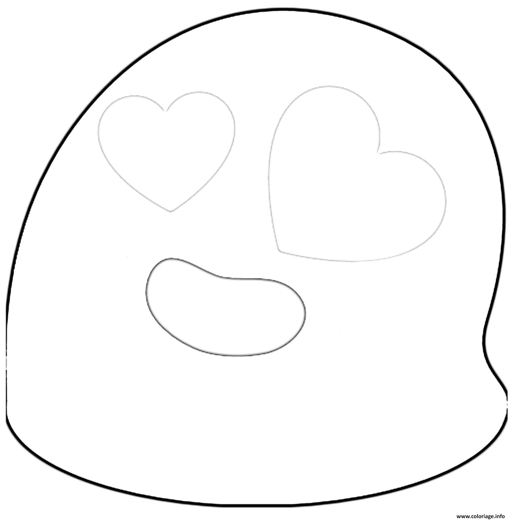 Dessin Google Emoji Hearts Coloriage Gratuit à Imprimer