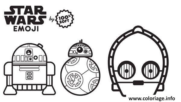 Dessin star wars emoji robots Coloriage Gratuit à Imprimer