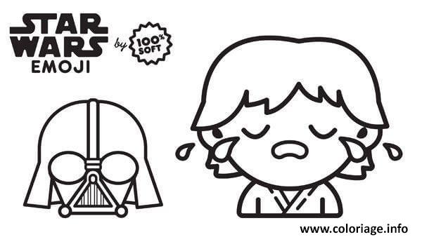 Dessin star wars emoji pere et fils Coloriage Gratuit à Imprimer