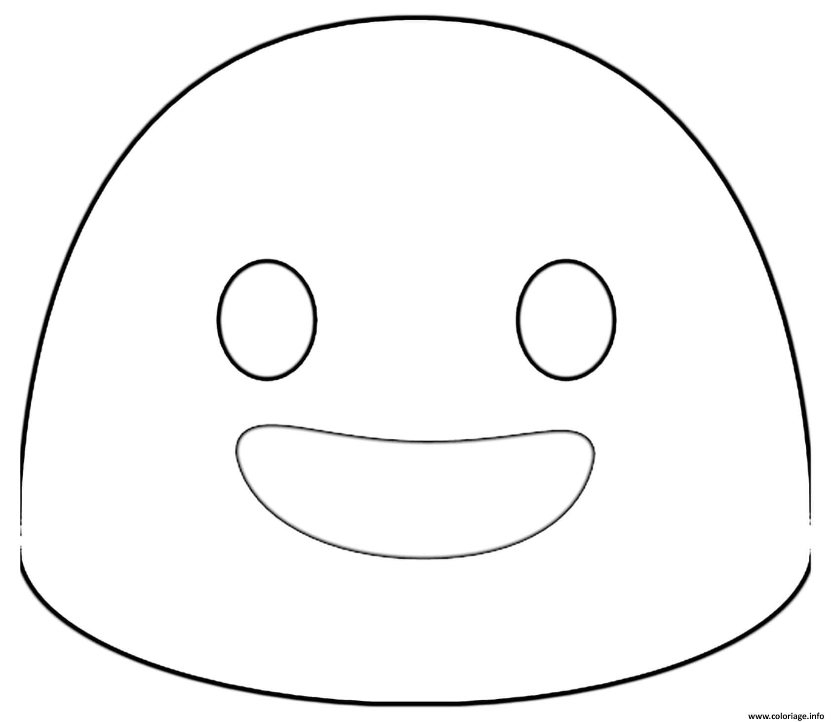 Dessin Google Emoji Happy Coloriage Gratuit à Imprimer