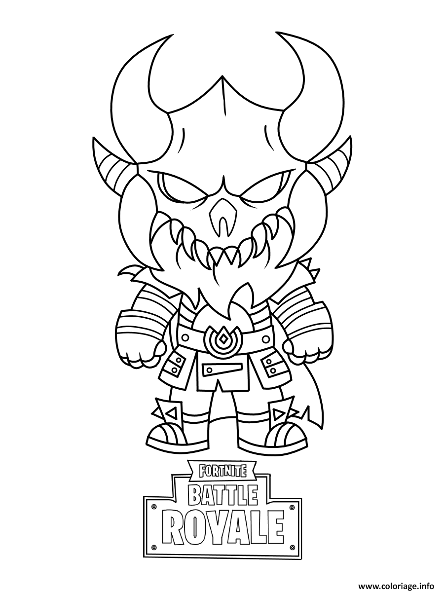 Coloriage Fortnite Mini Cute The Dark Viking Dessin ...