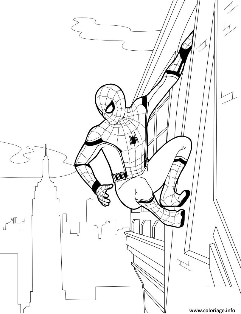 Dessin spider man homecoming Coloriage Gratuit à Imprimer