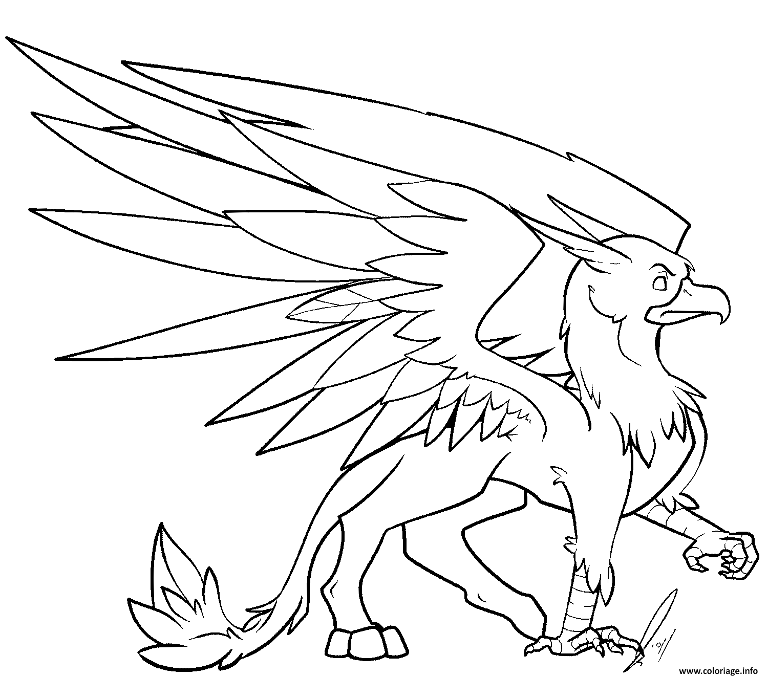 Dessin griffin by jaclynonacloudlines Coloriage Gratuit à Imprimer