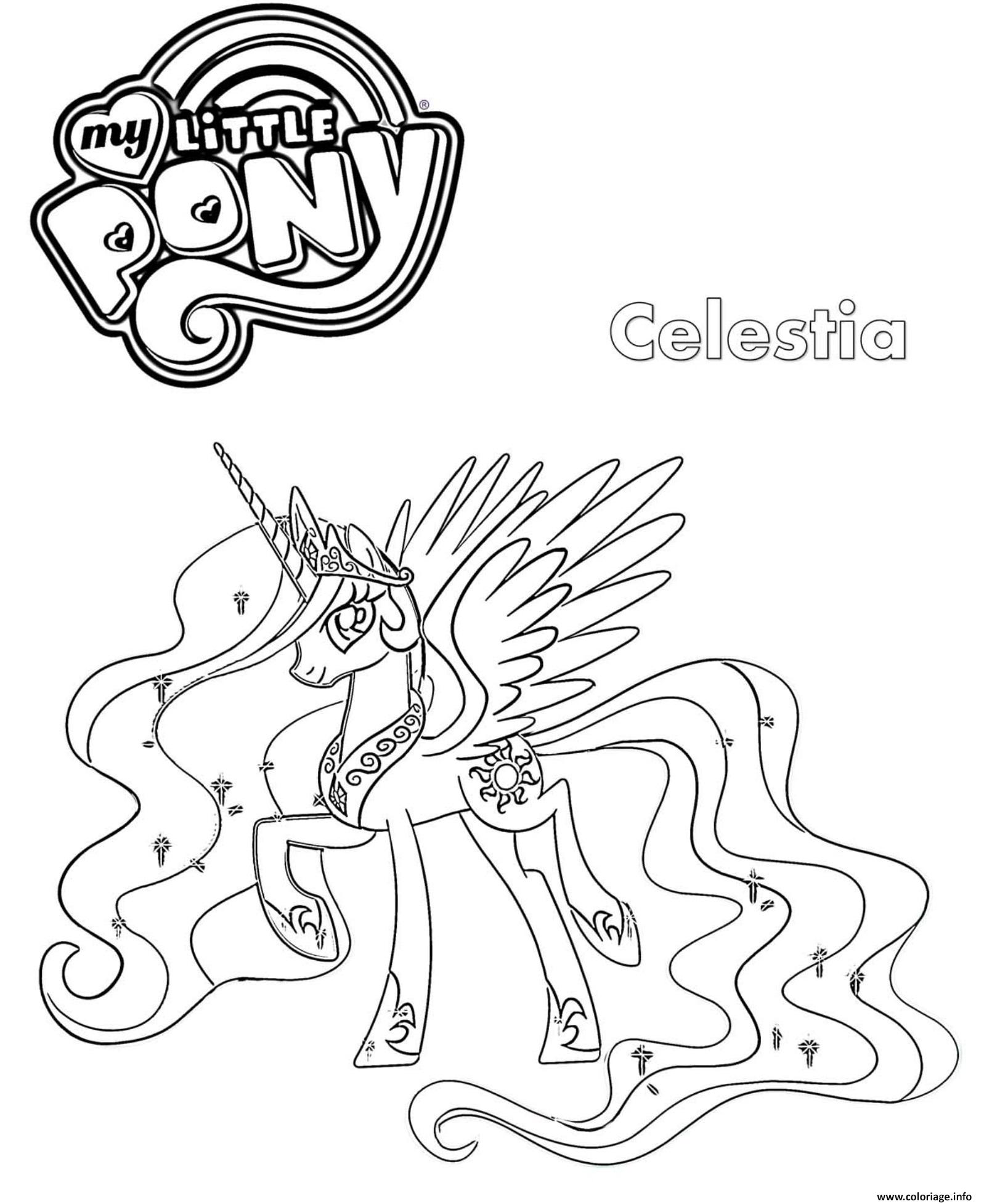 Coloriage Celestia My Little Pony Dessin à Imprimer